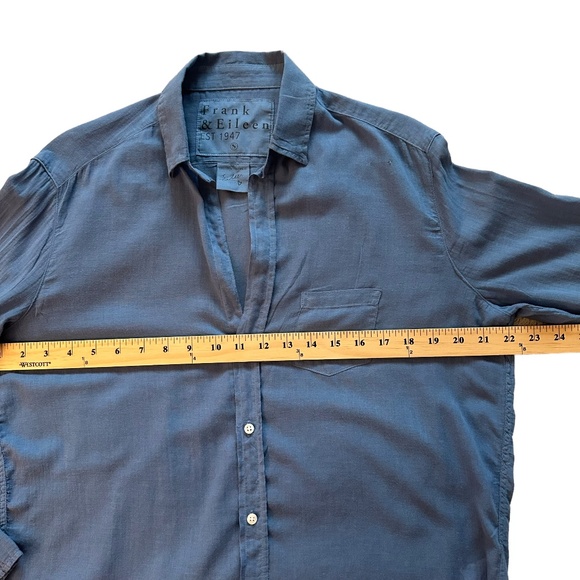 Frank & Eileen Top Size S Collared Lightweight Cotton Buttons Chest Pocket FLAW - Picture 7 of 16